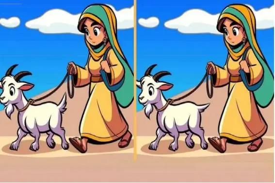 بازی فکری : می‌تونی ۳ تفاوت بین دختر و بز قندی رو  تو ۳۰ثانیه پیدا کنی؟