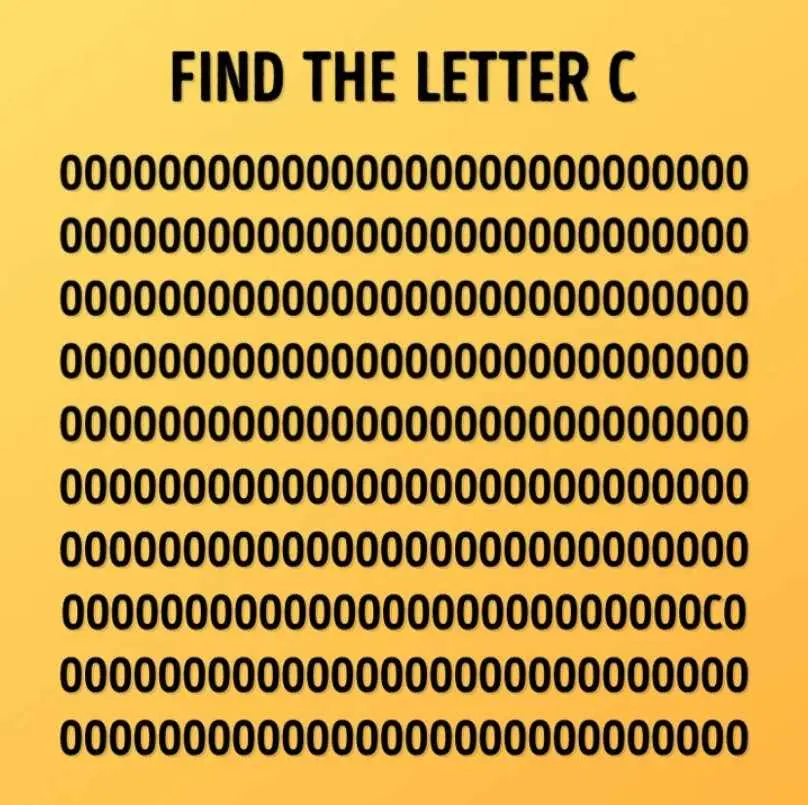 تست هوش | اگه زیر 5 ثانیه حرف متفاوت رو پیدا کنی چشمات مثل عقاب تیزه