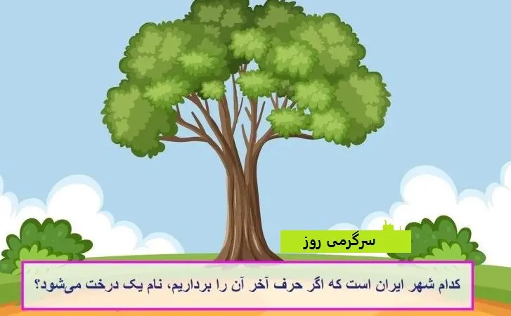 چیستان روز |  کدام شهر ایران است که اگر حرف آخر آن را برداریم، نام یک درخت می‌شود؟