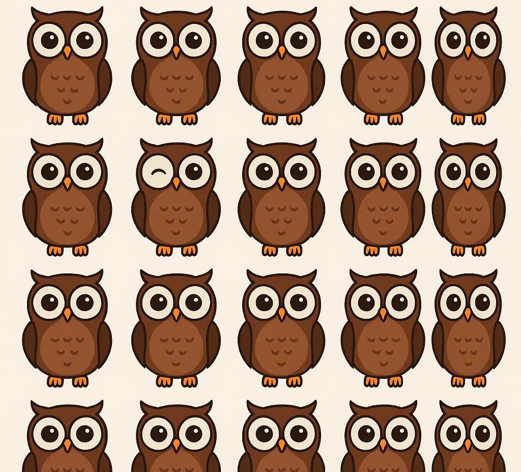 بازی فکری : فقط چشم عقابی ها تو 5 ثانیه جغد متفاوت و پیدا می کنند