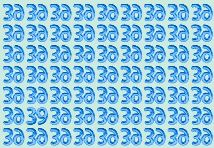 بازی فکری : در کمتر از 8 ثانیه عدد 39 را میان 39 های وارونه پیدا کن!