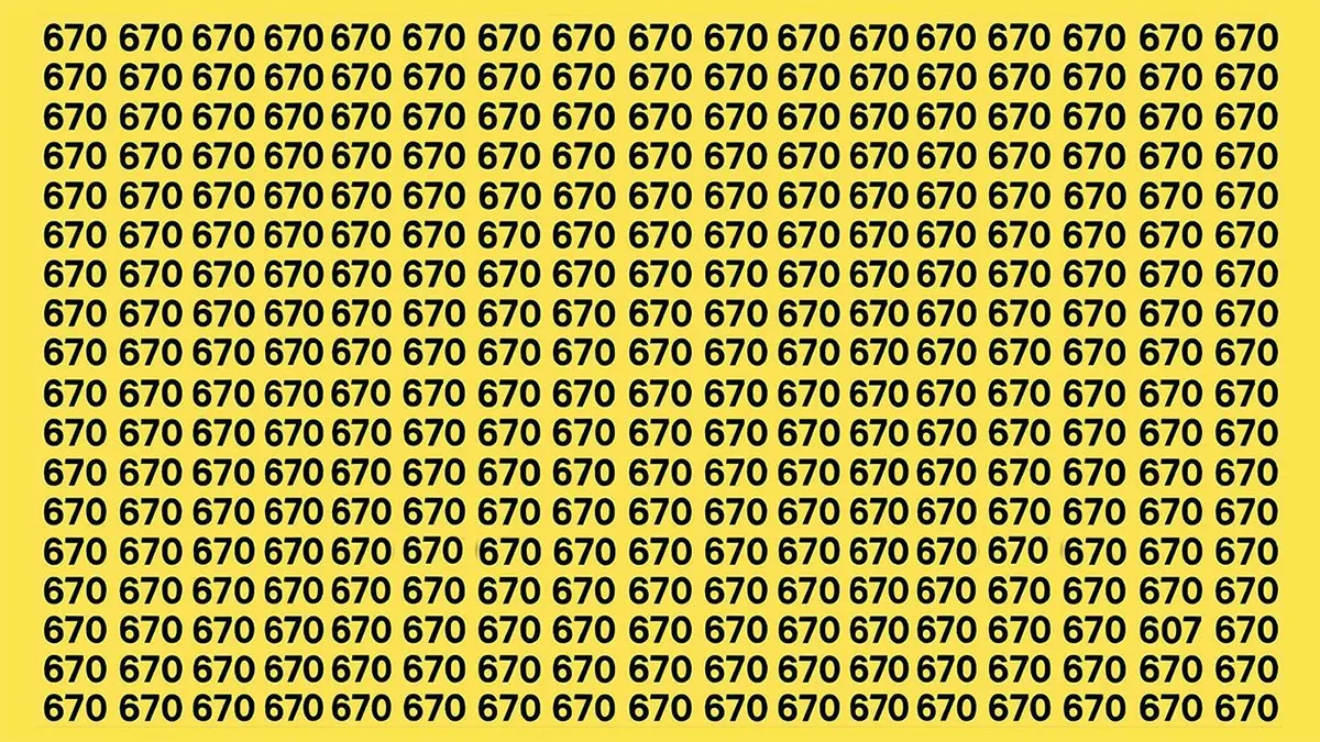 بازی فکری : فقط ۳ درصد افراد می‌توانند عدد ۶۰۷ را در ۵ ثانیه پیدا کنند!