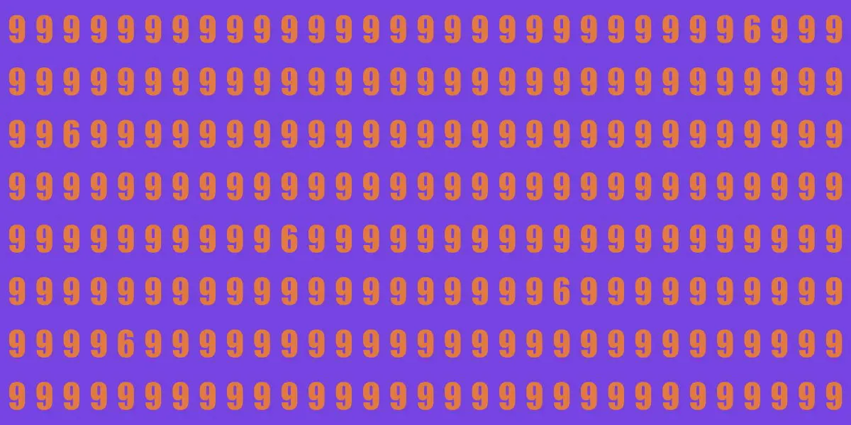 تست هوش | چند عدد 6 بین اعداد 9 پنهان شده اند؟ + جواب تست سخت