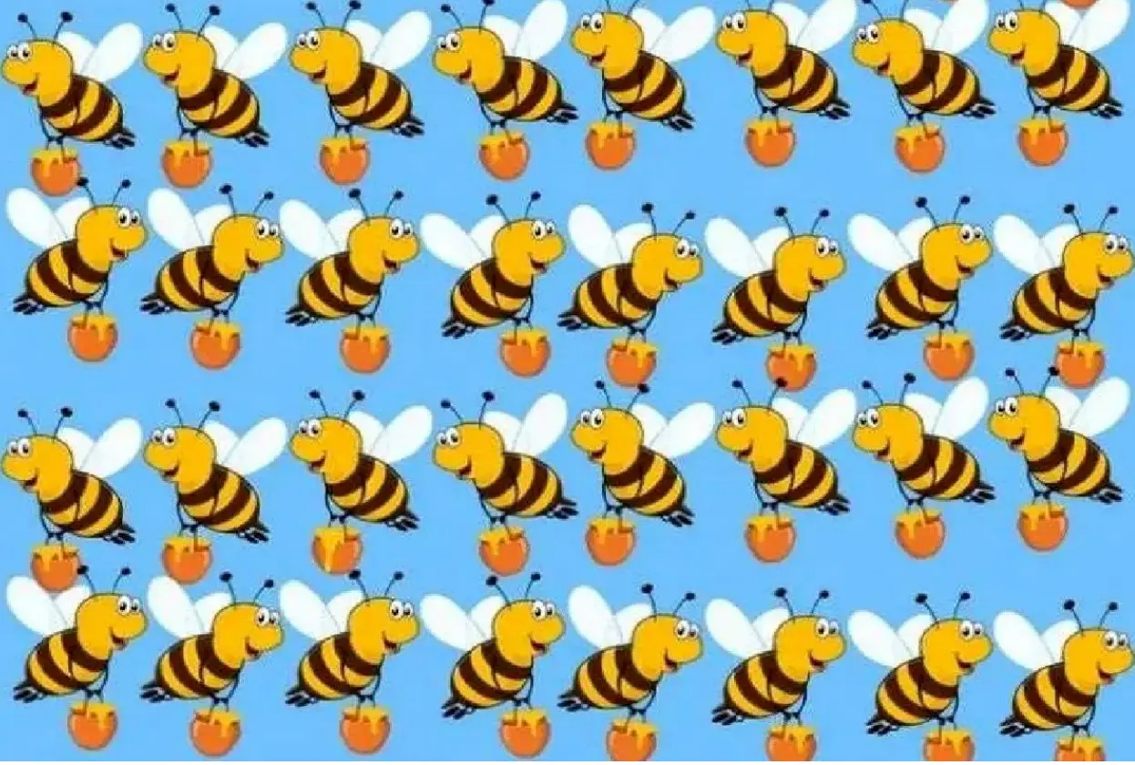 بازی فکری : فقط ۱٪ از افراد باهوش می‌توانند زنبور متفاوت را در ۵ ثانیه پیدا کنند!