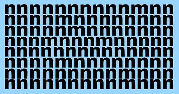 بازی فکری : فقط 1٪ افراد می‌ توانند تمام M ها را در عرض 11 ثانیه پیدا کنند!