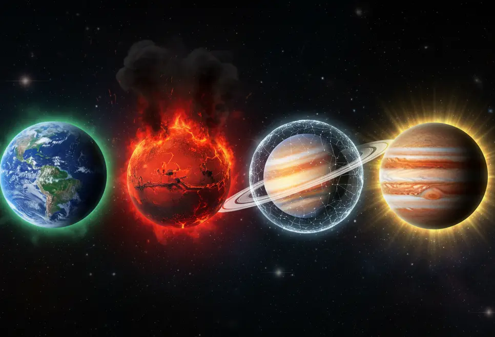 تست شخصیت شناسی : یک سیاره انتخاب کنید، تا بگوییم در مواجه با سختی ها چگونه برخورد می کنید!