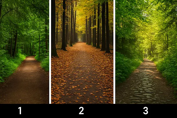 تست شخصیت شناسی : یک مسیر جنگلی را انتخاب کنید تا بفهمید چقدر روحیه حساسی دارید!