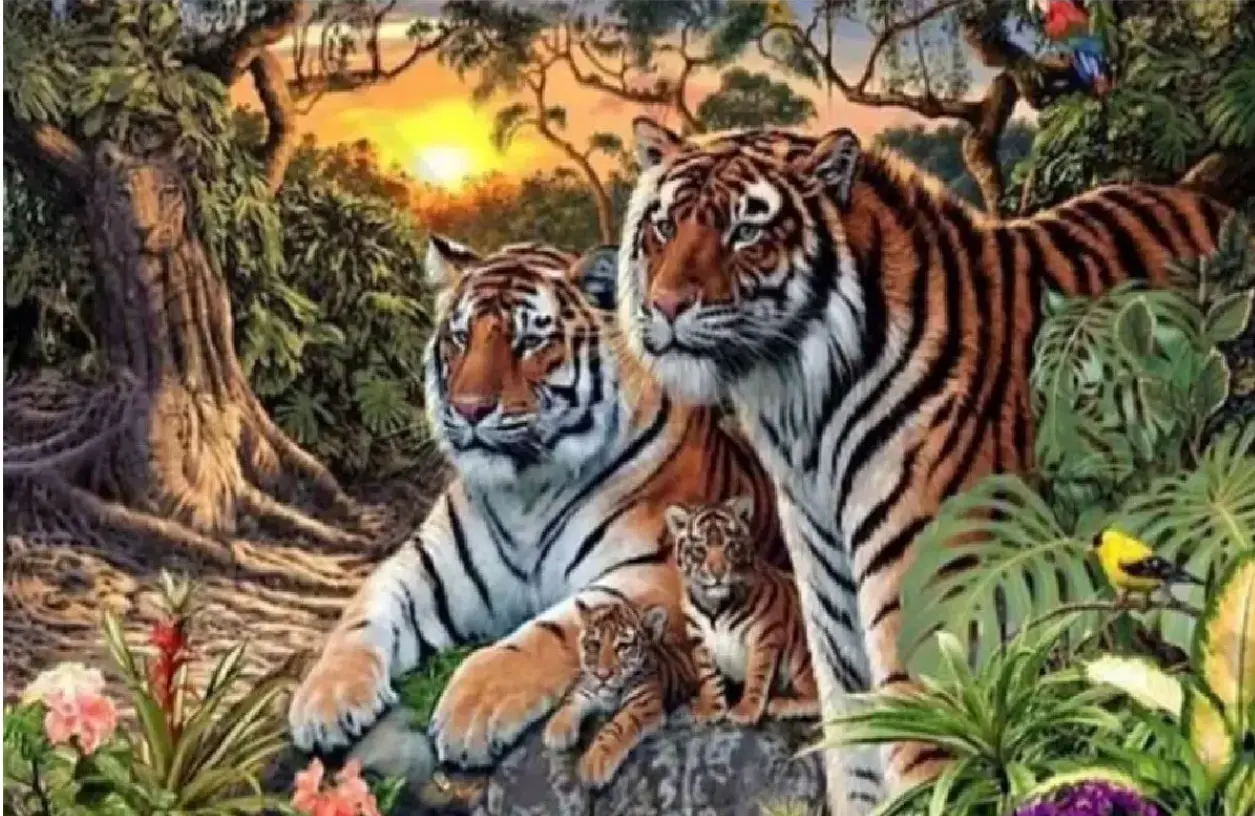 بازی فکری : فقط  شکارچی های واقعی تو ۹ ثانیه همه ببرها را پیدا می کنند!