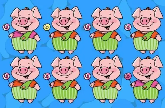 بازی فکری:نوابغ هر جا نشستید فقط 5 ثانیه وقت دارید 2 خوکچه‌ مشابه را پیدا کنید!