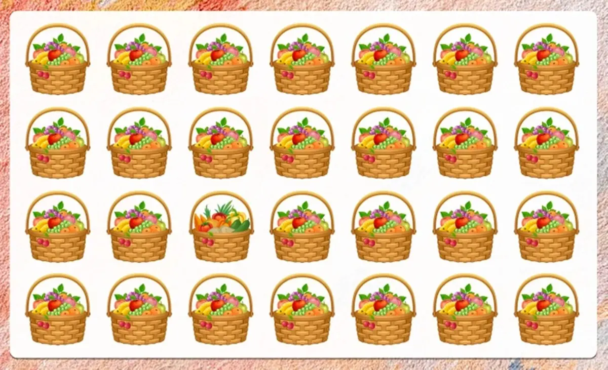 بازی فکری : آیا می‌توانید سبدی را که با بقیه متفاوت است، تو ۵ ثانیه پیدا کنید؟