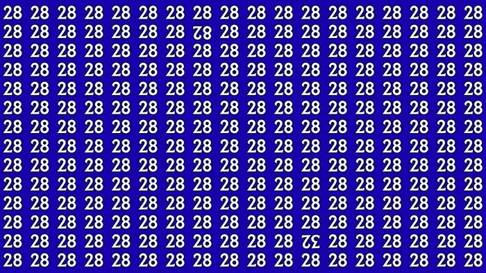 تست هوش : فقط 7 چشم عقابی ها می‌ توانند عددهای متفاوت 82 و  32 را در عرض 8 ثانیه پیدا کنند!