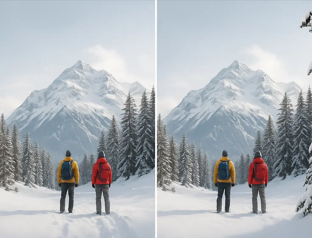 بازی فکری : می‌تونی ۳ تفاوت بین تصاویر کوهستان برفی رو در ۱۰ ثانیه پیدا کنی؟