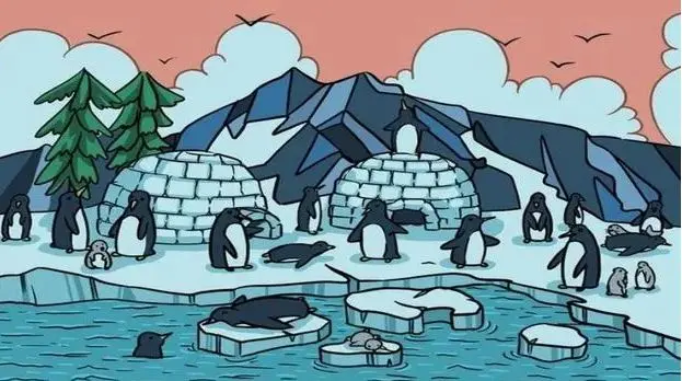 بازی فکری : فقط اوناییکه چشم و مغزشون مثل خلبان ها کار میکنه تو ۸ ثانیه پنگوئن رو پیدا می کنند!