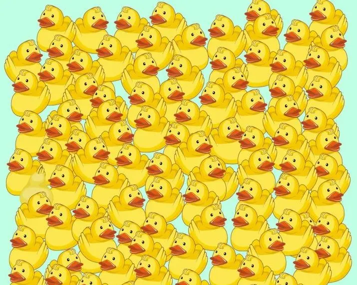 بازی فکری : یک گلابی بین اردک‌ها پنهان شده است فقط کسی که چشم عقابی داره تو 4 ثانیه پیداش میکنه!