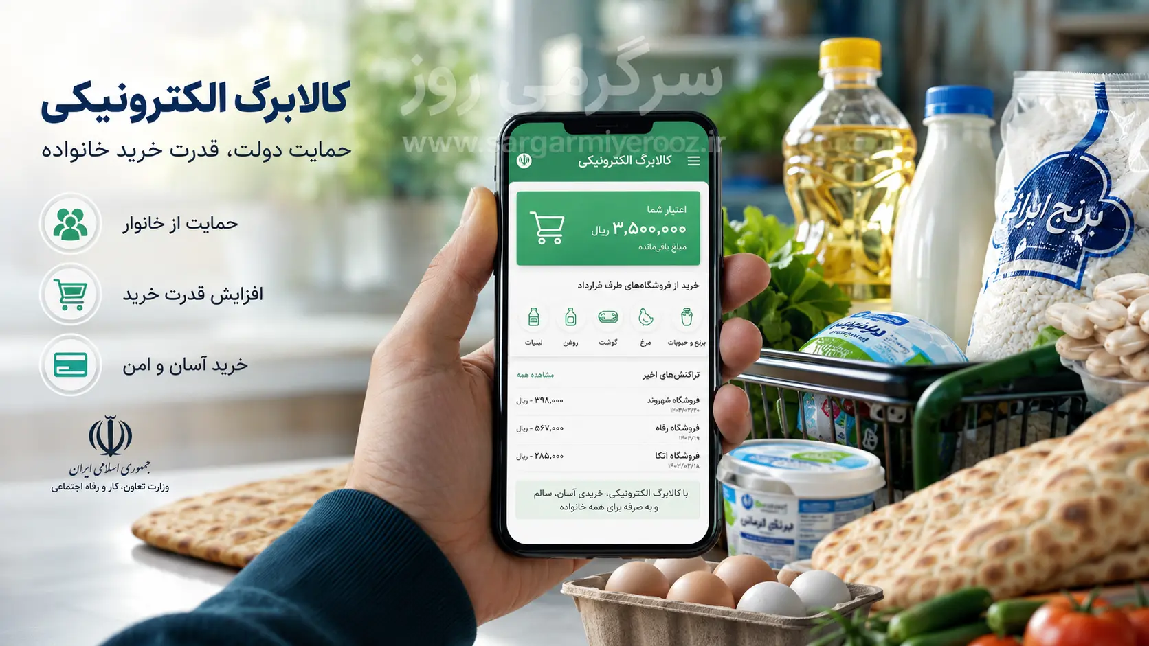 تصمیم جدید دولت برای کالابرگ الکترونیکی | عارف اصلاح و افزایش مبلغ کالابرگ را اعلام کرد