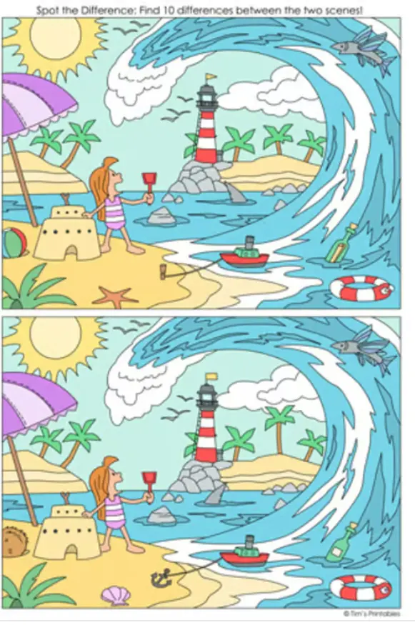 بازی فکری: فقط نابغه‌ها می‌توانند ۱۰ تفاوت تصویر را در کمتر از یک دقیقه پیدا کنند!