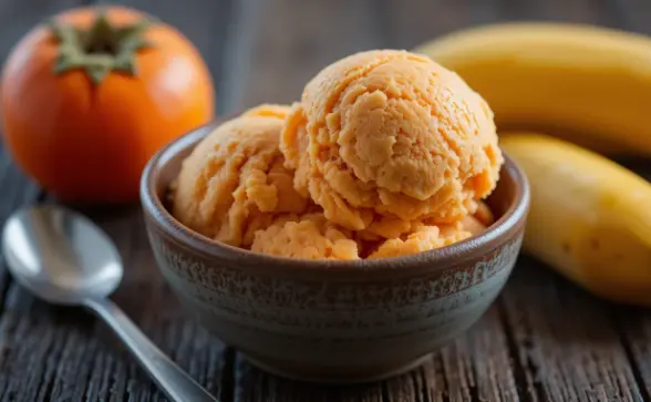 طرز تهیه بستنی ایتالیایی با خرمالو و موز