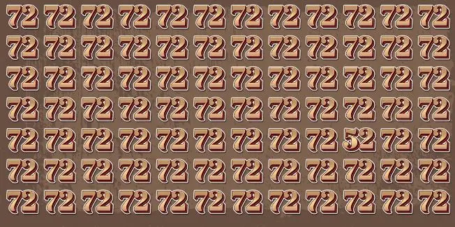 بازی فکری : فقط یک نابغه می‌تواند  52 را در میان این همه 72 در 6 ثانیه پیدا کند!