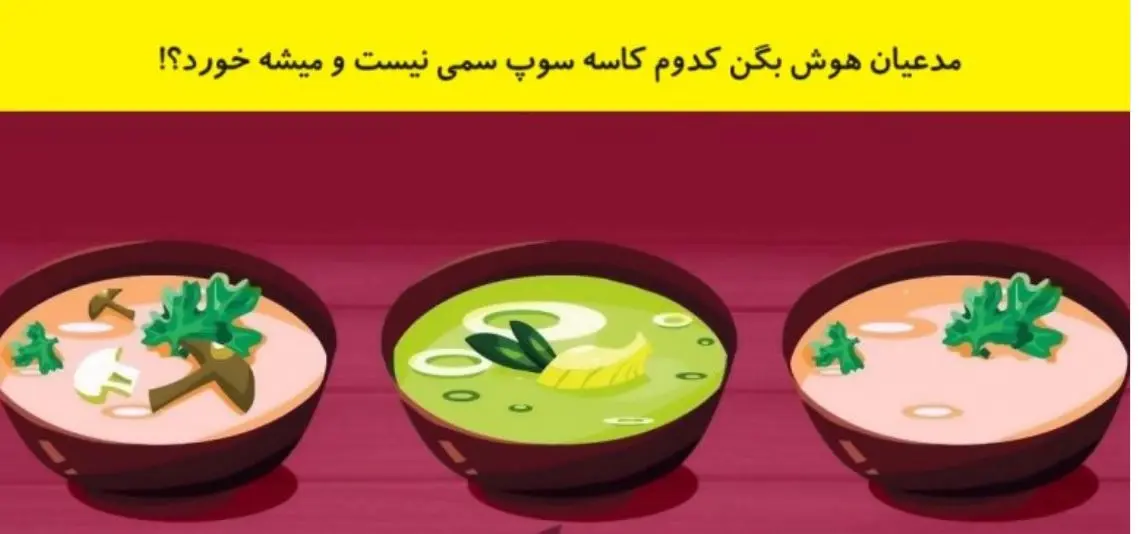 تست هوش | ادعای باهوشیت میشه؟ | خب شرلوک خان بگو کدوم سوپ سمی نیست