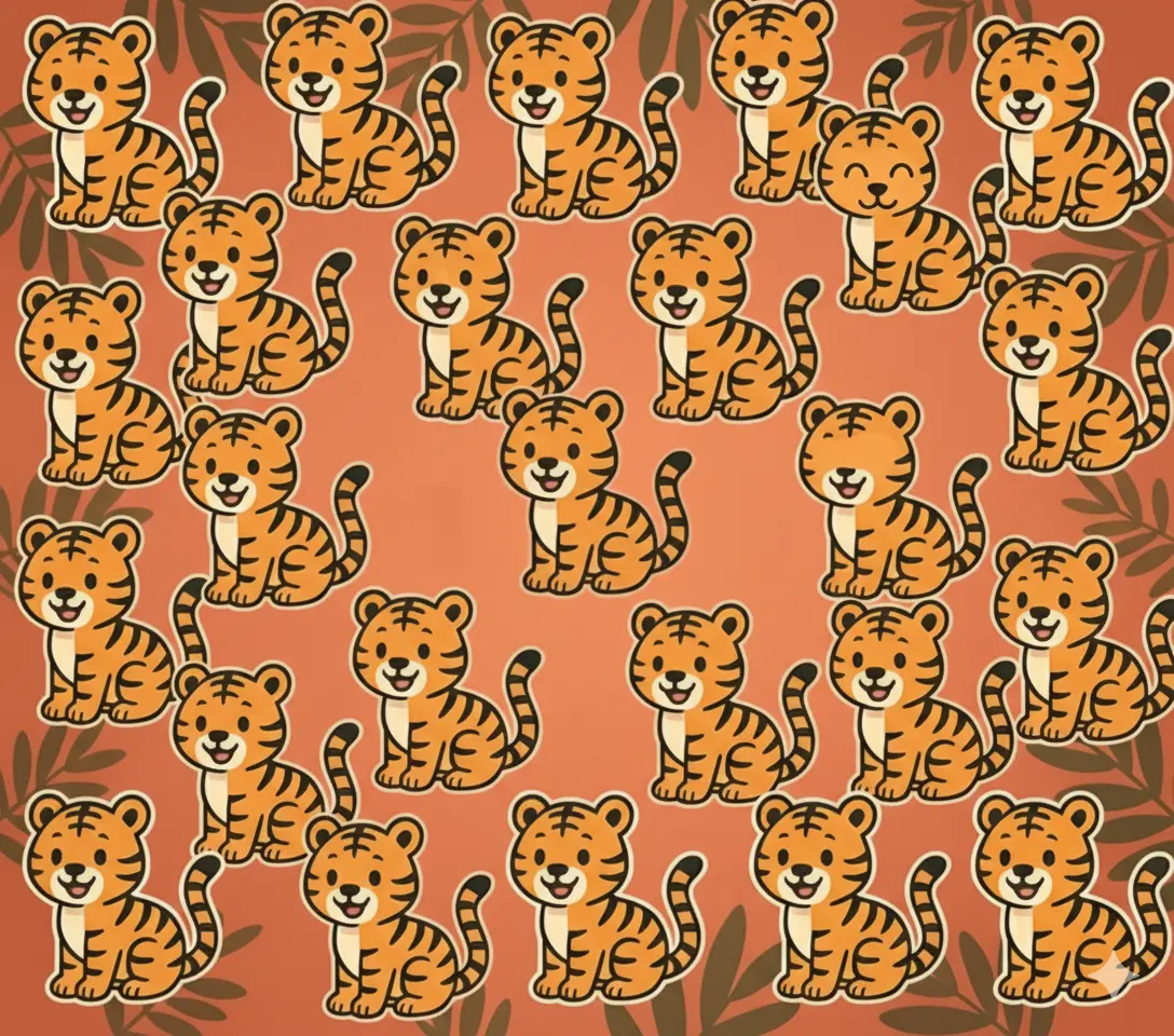 بازی فکری : بچه ببر متفاوت کدام است؟ اگر چشمان تیزبینی دارید در 5 ثانیه بفهمید!