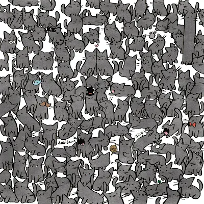 بازی فکری : فقط نابغه‌ها می‌بینن! ۵ نعل اسب قایم شده میان گربه‌ها کجاست؟