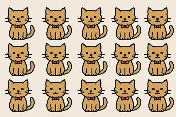 بازی فکری : فقط نابغه ها تو 2 ثانیه گربه متفاوت را پیدا می کنند!