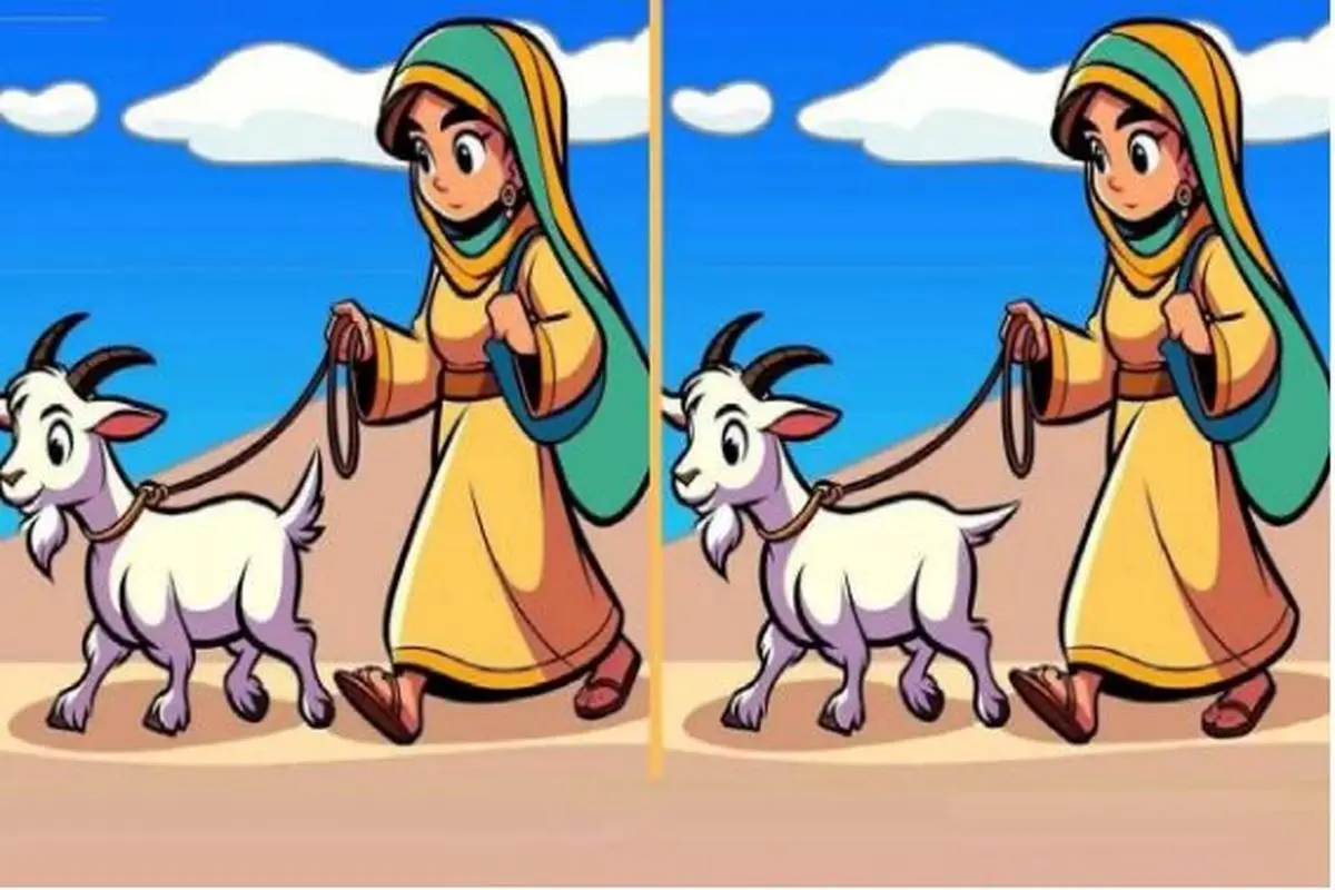بازی فکری : می‌تونی ۳ تفاوت بین دختر و بز قندی رو  تو ۳۰ثانیه پیدا کنی؟