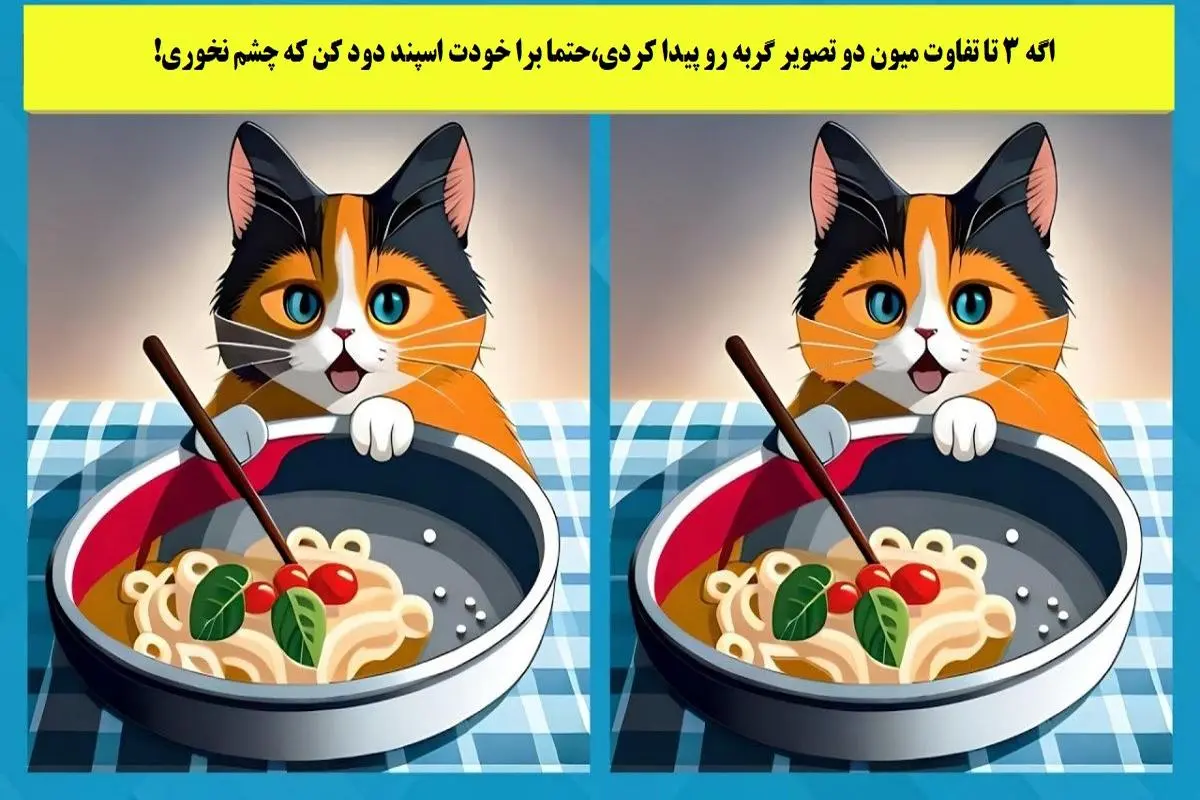 تست هوش | سه تفاوت خیلی ریز این دو عکس رو پیدا کن + جواب