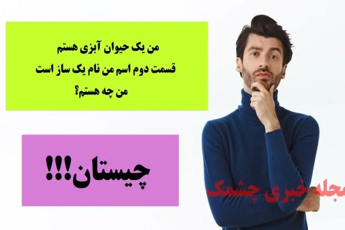 چیستان روز | من یک حیوان آبزی هستم؛ قسمت دوم اسم من نام یک ساز است، من چه هستم!؟