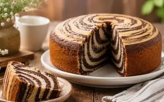 طرز تهیه کیک دو رنگ خوشمزه و مجلسی؛ دیگه از قنادی کیک نخر و تو 20 دقیقه خودت درست کن!