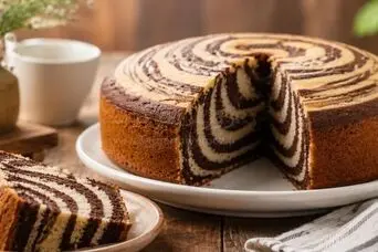 طرز تهیه کیک دو رنگ خوشمزه و مجلسی؛ دیگه از قنادی کیک نخر و تو 20 دقیقه خودت درست کن!