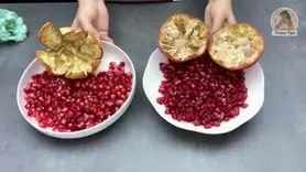 ترفند جادویی دون کردن انار بدون دخالت دست و بدون کثیف کاری