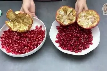 ترفند جادویی دون کردن انار بدون دخالت دست و بدون کثیف کاری