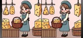 بازی فکری : 3 تفاوت تصویر خانم پنیر فروش کجاست؟ اگر تمرکز خوبی دارید، در عرض 15 ثانیه بفهمید!