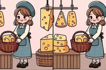 بازی فکری : 3 تفاوت تصویر خانم پنیر فروش کجاست؟ اگر تمرکز خوبی دارید، در عرض 15 ثانیه بفهمید!