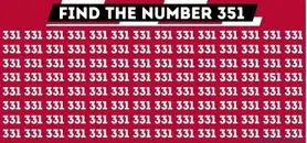 بازی فکری : حتی افرادی با ضریب هوشی «انیشتین» نمی‌توانند عدد «351» را از بین اعداد «331» در 3 ثانیه پیدا کنند!