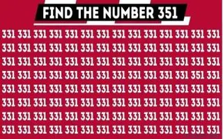 بازی فکری؛ حتی افرادی با ضریب هوشی «انیشتین» نمی‌توانند عدد «351» را از بین اعداد  در 3 ثانیه پیدا کنند!