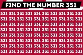 بازی فکری : حتی افرادی با ضریب هوشی «انیشتین» نمی‌توانند عدد «351» را از بین اعداد «331» در 3 ثانیه پیدا کنند!