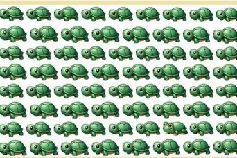 بازی فکری : اگر در کمتر از ۵ ثانیه قورباغه را بین لاک‌پشت‌ها پیدا کنید، بینایی شما ۲۰/۲۰ است