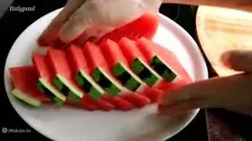 آموزش تزیین هندوانه شب یلدا ؛ ساده و مجلسی در 3 دقیقه