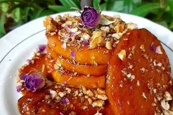 طرز تهیه دسر کدو حلوایی ترکیه ای پاییزه و مجلسی