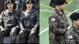 تیپ نظامی و جذاب جونگ‌کوک ( عضو بی تی اس) در اخرین روز خدمت سربازی