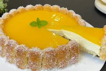 طرز تهیه کیک شارلوت پرتقالی یخچالی ؛ دسر مجلسی بدون فر با بیسکویت 