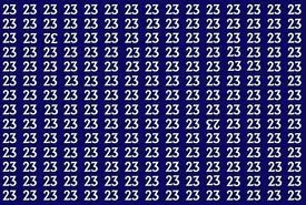 بازی فکری : در 6 ثانیه عددهای وارونه 23 و 32 را میان 23 ها پیدا کنید!