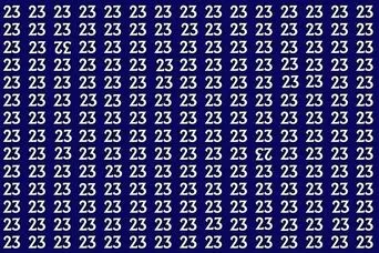 بازی فکری : در 6 ثانیه عددهای وارونه 23 و 32 را میان 23 ها پیدا کنید!