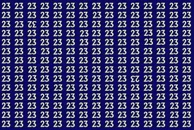 بازی فکری : در 6 ثانیه عددهای وارونه 23 و 32 را میان 23 ها پیدا کنید!