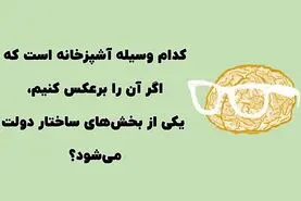 چیستان روز | کدام وسیله آشپزخانه است که اگر آن را برعکس کنیم، یکی از بخش‌های ساختار دولت می‌شود؟