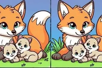 بازی فکری : فقط نابغه‌های واقعی می‌توانند ۳ تفاوت بین دو روباه مادر را در ۱۴ ثانیه تشخیص دهند!