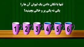 تست هوش | باهوشا دست به کار شین تنها با تکان دادن یک لیوان آن ها را به صورت یکی نه یکی پر و خالی بچینید؟