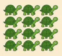 بازی فکری : فقط اوناییکه مثل عقاب تیزبین هستند تو 4 ثانیه لاکپشت متفاوت را پیدا می کنند؟